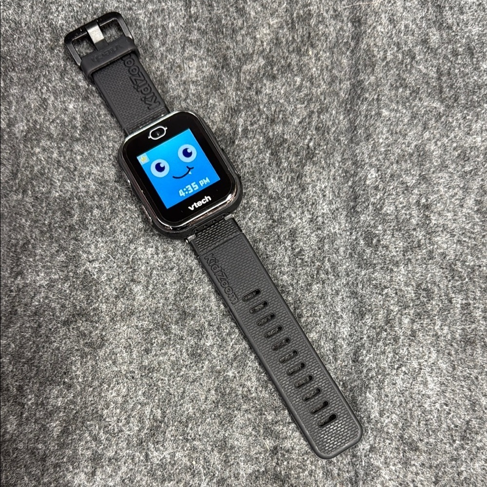 Vtech Black Smartwatch with Textured Band and Digital Display